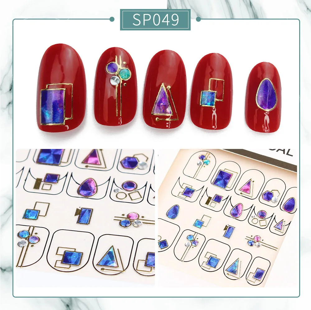 10 абзац дизайн ногтей самоклеющиеся наклейки 3D лазер дизайн ногтей украшения патч имитация Бриллиантовая наклейка для ногтей