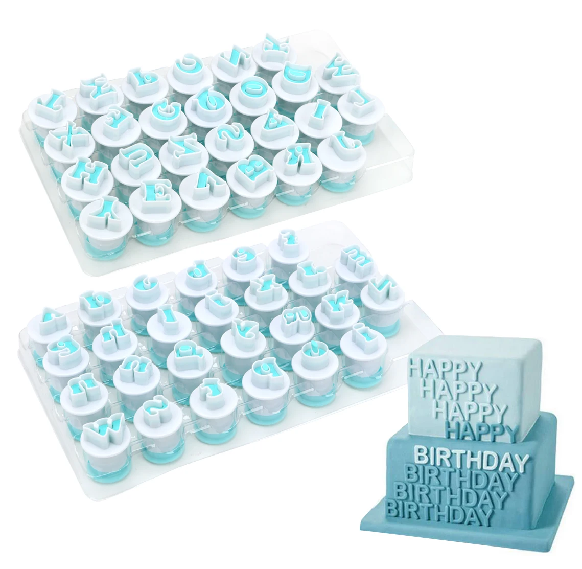 

10 26 pcs/set Upper & Lowercase Alphabet Cookie Cutter Plastic Plunger Cutter Capital Letters Fondant Cake Mold Cookie Mould