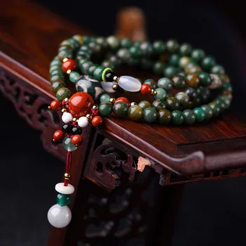 

BOEYCJR 108 Natural Stone Beads Bangles&Bracelets Handmade Jewelry Charm Buddha Beads Energy Yoga Bracelet for Women