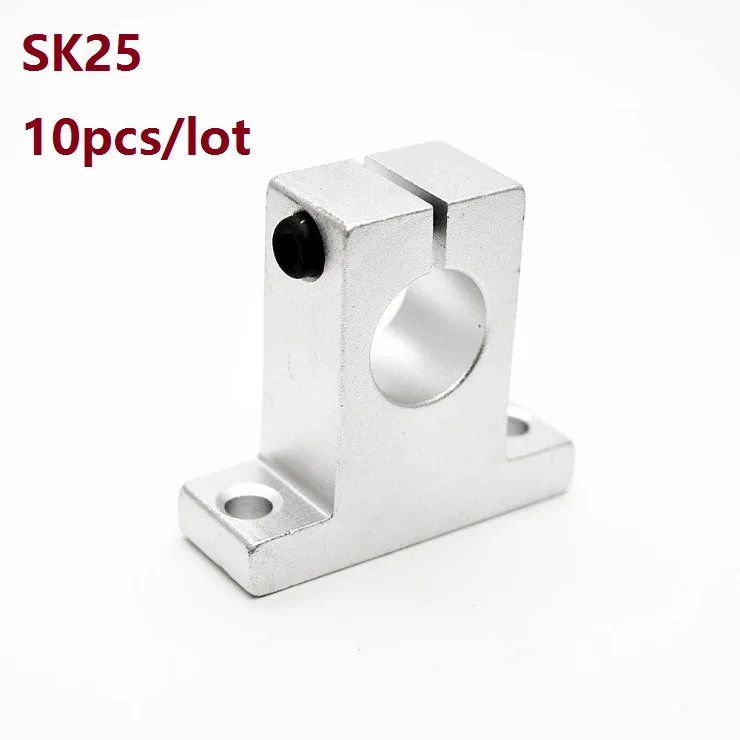 

10pcs/lot SK25 SH25A inner diameter 25mm shaft Linear rail shaft support bearing XYZ Table CNC router 3D printer parts