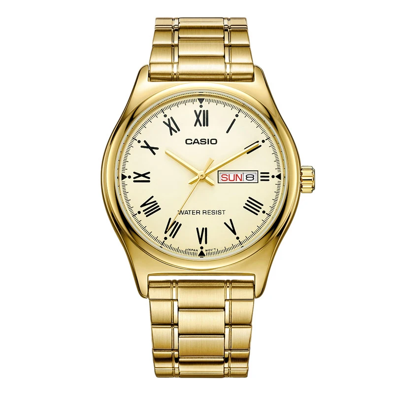 

Casio Watch Men Hot Sale Fashion and Business Quartz Gold Wrist Watches MTP-V006 Stainless Steel Band Relogio Casio Masculino