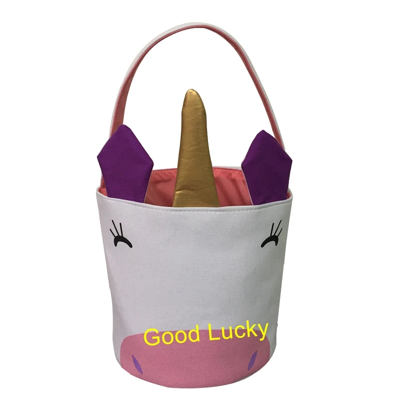 Clearance 60pcs/lot cute fashion easter basket happy Easter bunny ears tail bucket unicorn easter basket bunny face easter tote 12