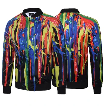 

Digital Print Jacket 2020 Spring Men's Jacket Slim Long Sleeve Men's Fashion Windbreaker Jacket Brand Clothing Drop