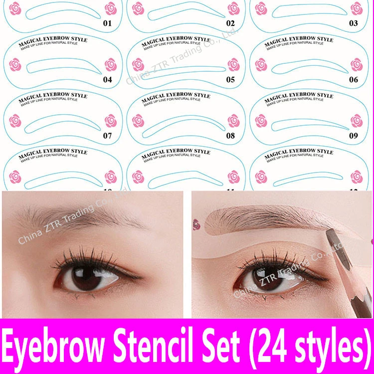 24 Adet Kas Sablonlar Seti 24 Stilleri Yeniden Kas Cizim Kilavuzu Kart Kas Sablonlari Diy Makyaj Arac Seti Kozmetik Araclari Paketi Guide Card Eyebrow Stencileyebrow Stencil Set Aliexpress