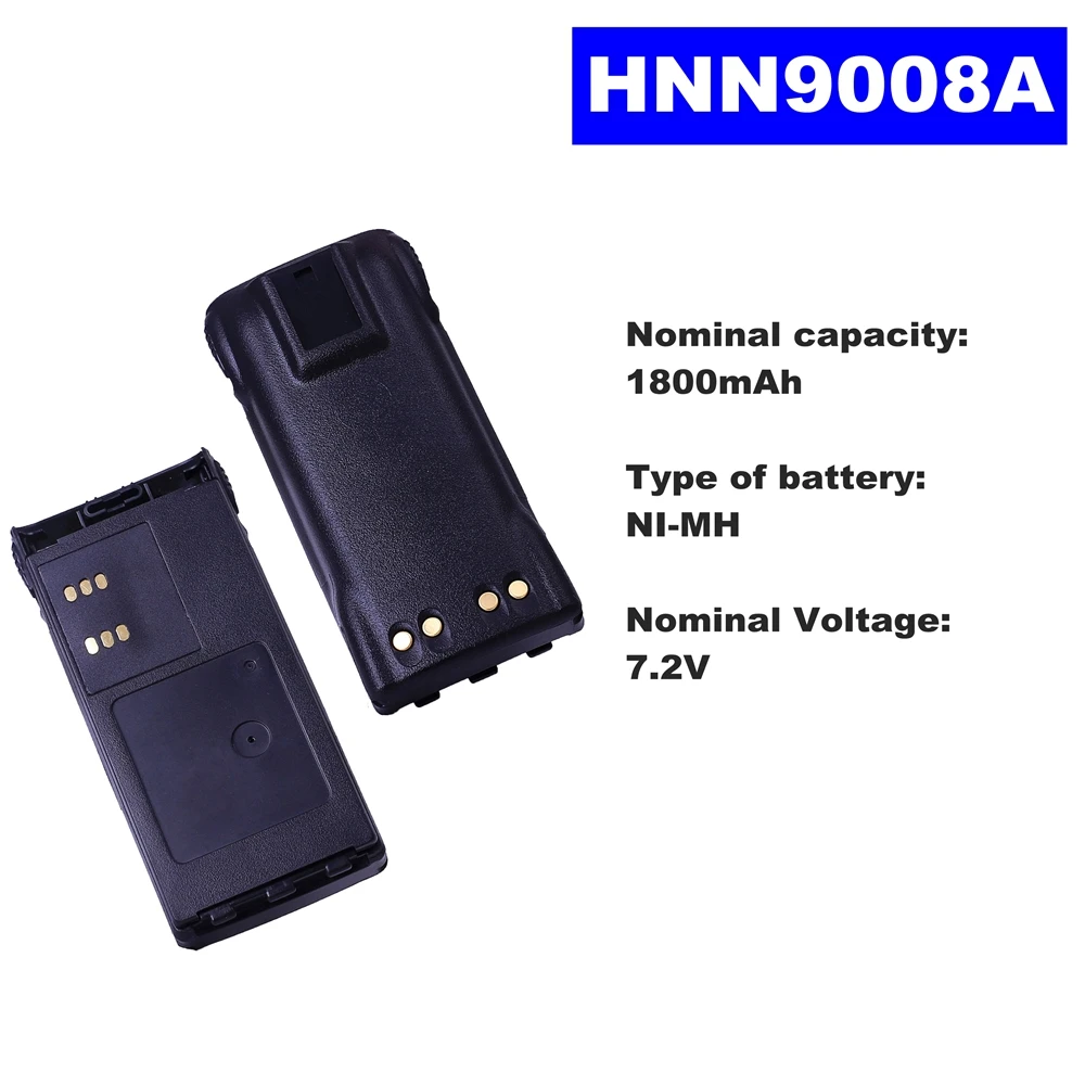 7.2V 1800mAh NI-MH Radio Battery HNN9008A For Motorola Walkie Talkie GP320/340/338/360/380 PTX760/960 PRO-5150 Two Way Radio 7 2v 1800mah ni mh radio battery knb 16 for kenwood walkie talkie tk 280 290 380 tk 385 390 480 481 two way radio