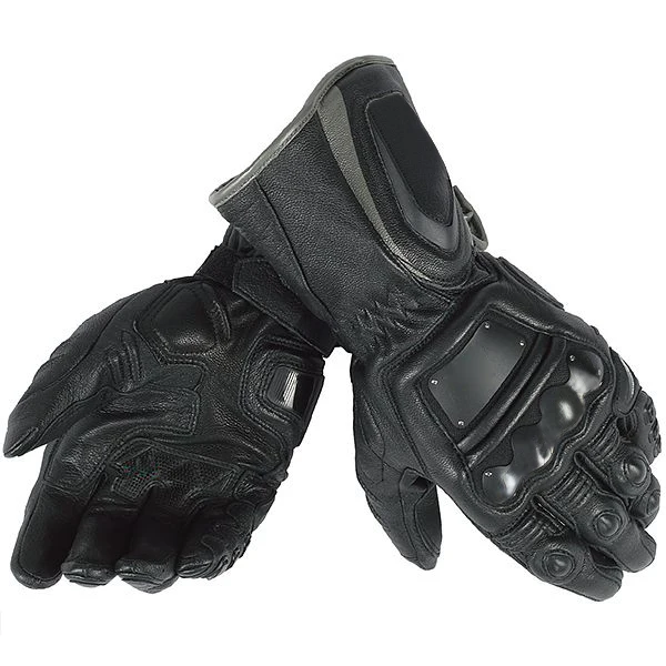 4 тактный SCP Перчатки для мотоциклистов Для мужчин гонки Дейн кожаные перчатки черный/белый - Цвет: Черный