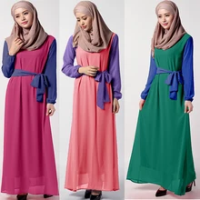 2016 Sashes Time-limited Turkish Abaya Djellaba Islamic Clothing For Women Muslim Dress Summer New Butterfly End Waist Chiffon