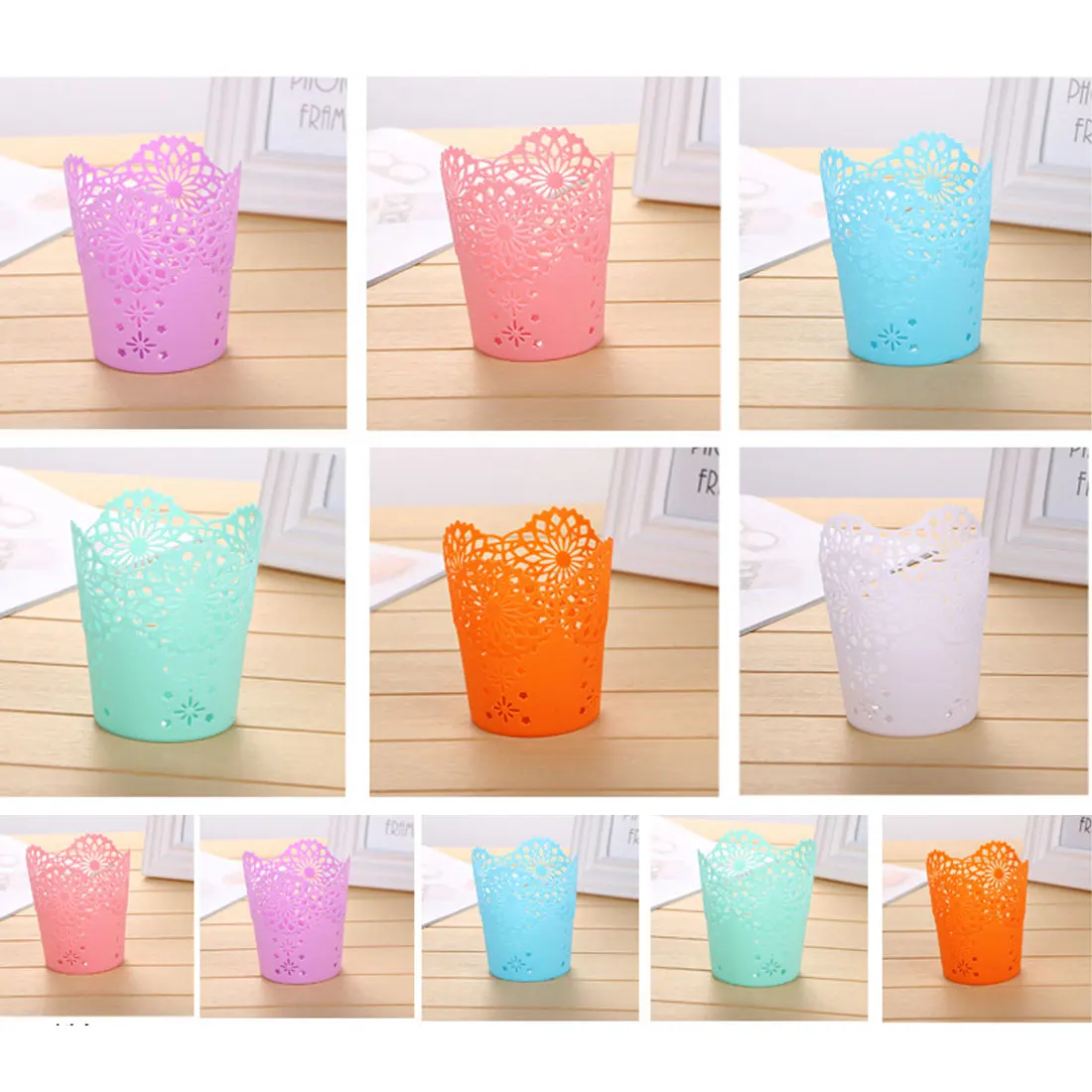 Multifunctional creative Makeup Brush Holder Rubbish Storage Desktop Ornament Crafts Storage Basket makeup organizer storage box