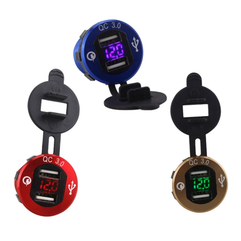 

Buendeer Aluminum 4.2A Dual QC 3.0 Dual USB Charger Waterproof Marine 18w & 18w 12v / 24v Auto RV Boat UTV