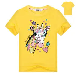 2019 г. модная футболка зебра и жираф летний топ для девочек, забавная русская футболка с надписями желтая футболка для малышей футболки с