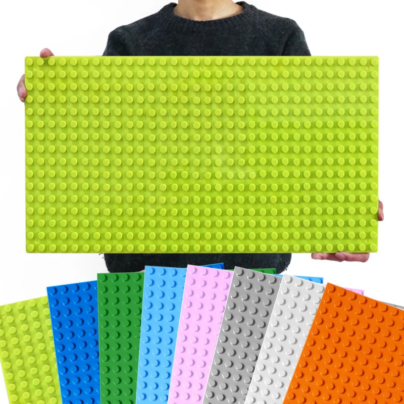 

New 512 Duploe Big Bricks Baseplate 16*32 Dots 51*25.5cm Base Plate DIY Building Blocks Toys Kids Brand Duploes Block Wall