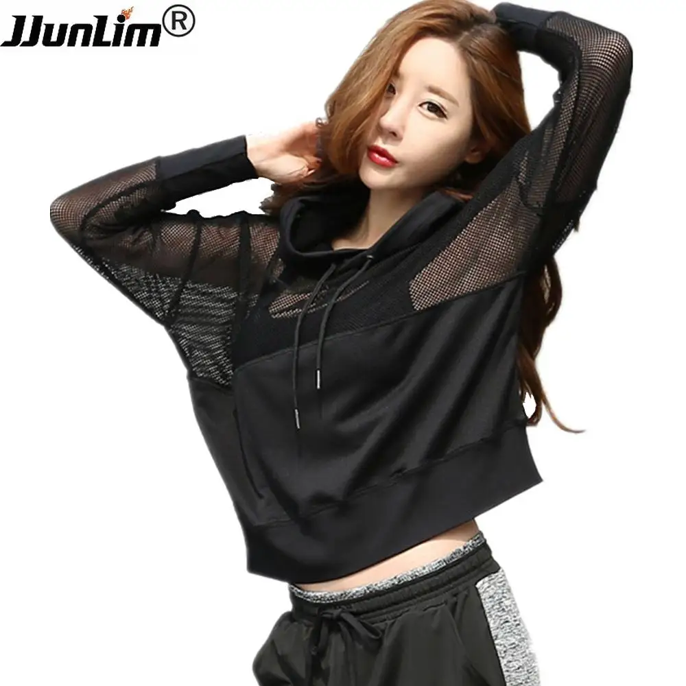 

Fitness Sportswear Women Sport Suit Yoga Top Quick-Dry Long Sleeve Running Shirt Female T-shirt Workout Gym Hooded Sport