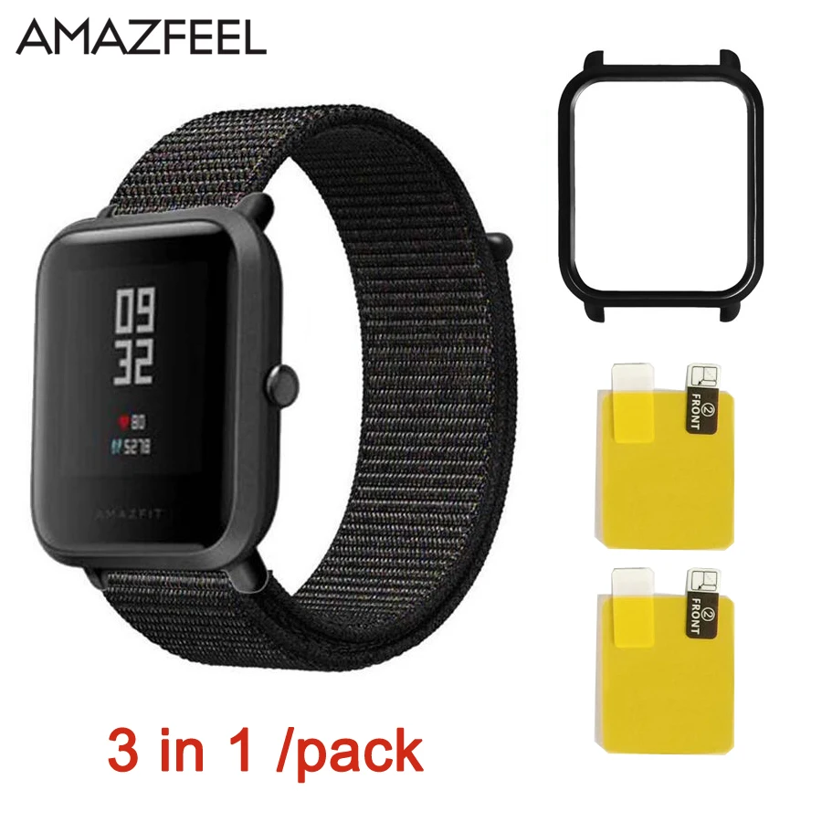 For Huami Amazfit bip youth Watch Strap 3in1 Smart Accessories nylon Band for Xiaomi Sport Watch