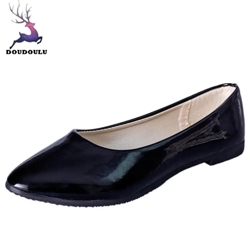 

Women Shoes Lady Pointed Toe Leather Slip On Casual Loafers Shoes Woman Elegant Office Work Ladies Shoes zapatos mujer