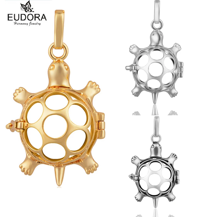 

5pcs/Lot 16mm Tortoise Animal Pattern Harmony Bola Locket Cage Pendant Pregnancy Chime Maternity Jewelry For Pregnant Women