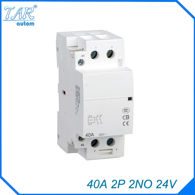 

auxiliar de partida 40A 24V 2NO 50 or 60HZ Din rail Household AC Contactor
