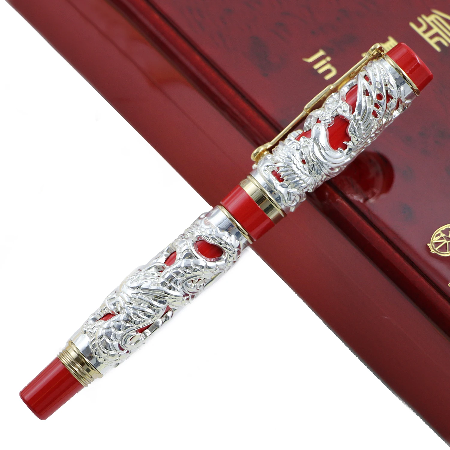 Роскошная Шариковая ручка JINHAO Dragon and Phoenix 0,7 мм, тяжелая Ручка-роллер, офисные принадлежности, подарок