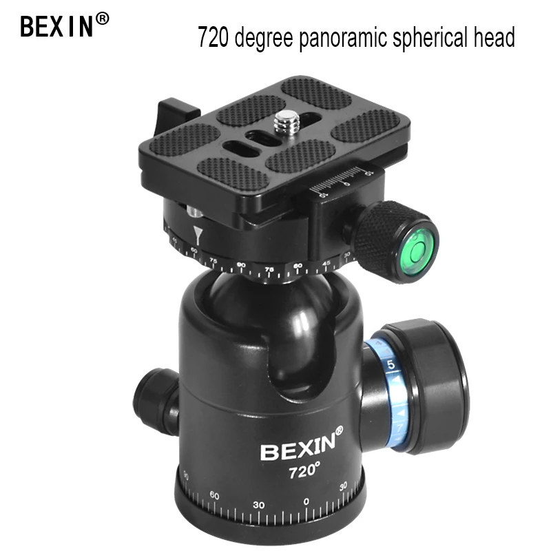 

720 Double Panoramic Rotating Camera Tripod Ball Head Heavy Duty With Horizontal Damping Head Referenc Stand With Arca Swiss