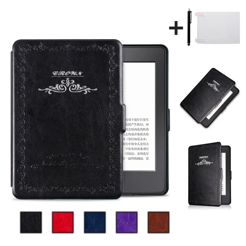 

Magnetic Auto Sleep PU Leather Cover Case For 2016 Kindle Paperwhite (7th Generation) 6 inch +Touch pen+Protective Film A30