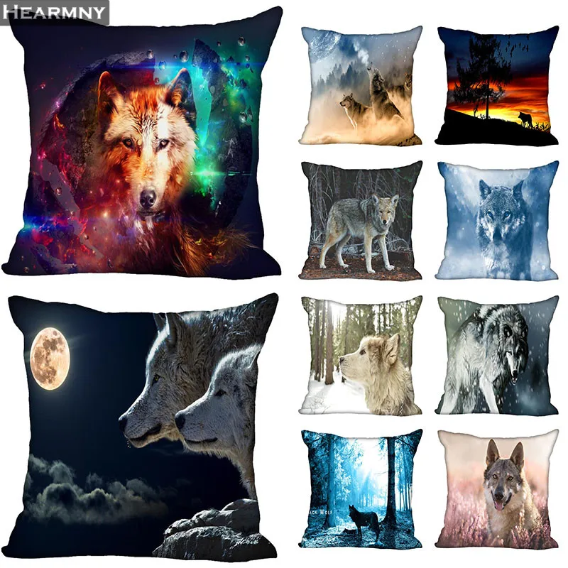 

Wolf Hot Sale Pillow Case High Quality New Year's Pillowcase Decorative Pillow Cover For Wedding Decorative Christmas Goods