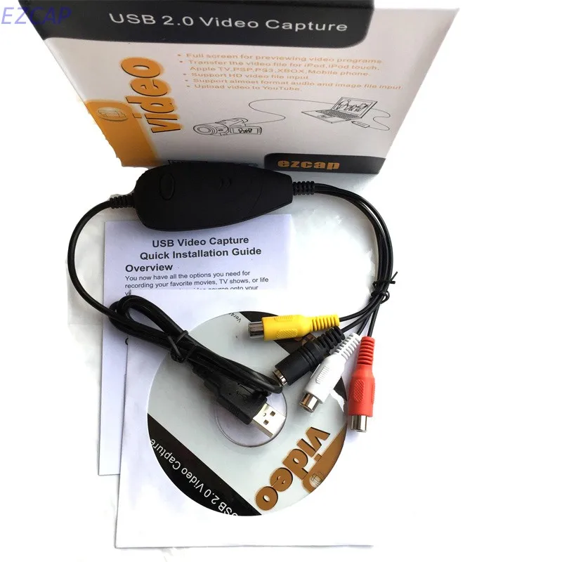 Camcorder capture card converter convert analog vidoe audio for any analog RCA input to PC Windows 7 8 10 Free shipping