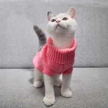Собака кошка одежда Зима Осень Теплый кот вязаный свитер щенок прыгун Мопс пальто одежда пуловер вязаная рубашка котенок одежда