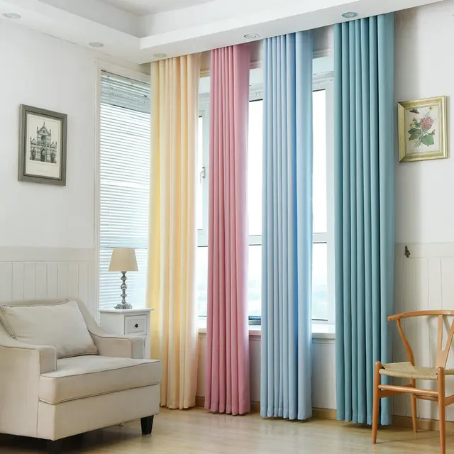 Aliexpress.com: Compre Faux LinenFabric Sólida Cortinas Para Sala de