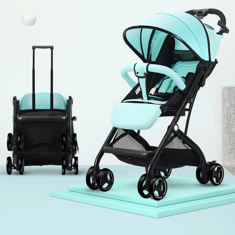 

6.7Kg Lightweight Baby Stroller High Landscape Four-wheel Trolley Traveling Pram for Newborns Folding Portable Baby Stroller