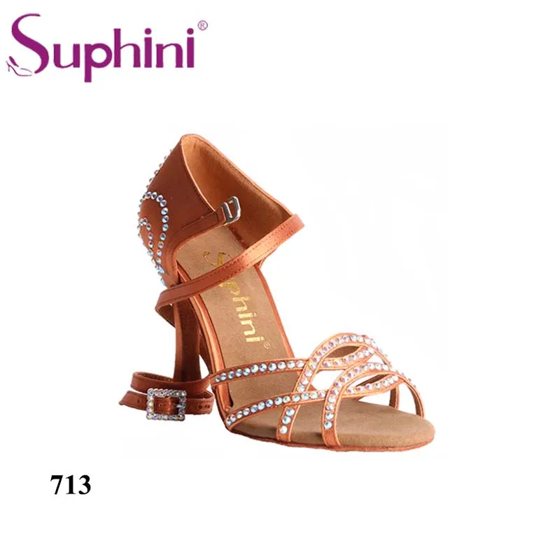 Бесплатная доставка Suphini Удобная танцевальная обувь Латинской сальсы обувь высокий каблук летние женские танцевальные туфли