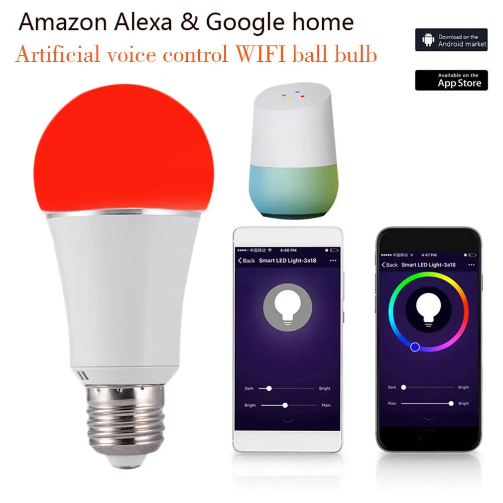 Новый 7 W E27 Беспроводной WiFi Smart светодиодный лампы поддержки красоты и здоровья продукт личной гигиены для Alexa Google дома Прямая доставка