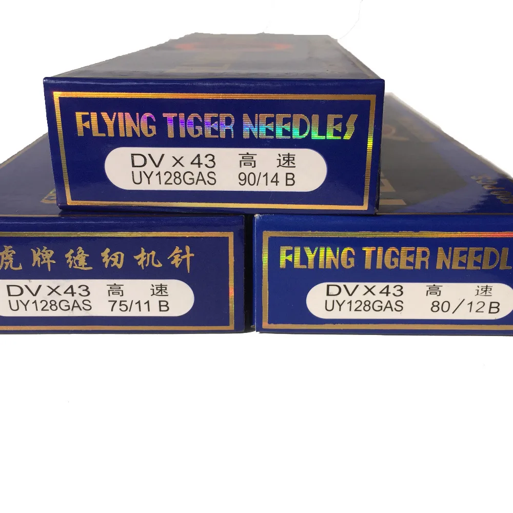 100 шт./лот Flying Tiger DVx43 UY128GAS 75/11B 80/12B 90/14B иглы для промышленных швейных машин из