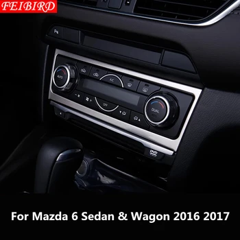 

ABS Air conditioning switch CD Control Panel Decoration Sequins Molding Cover Trim Interior For Mazda 6 Sedan & Wagon 2016 2017