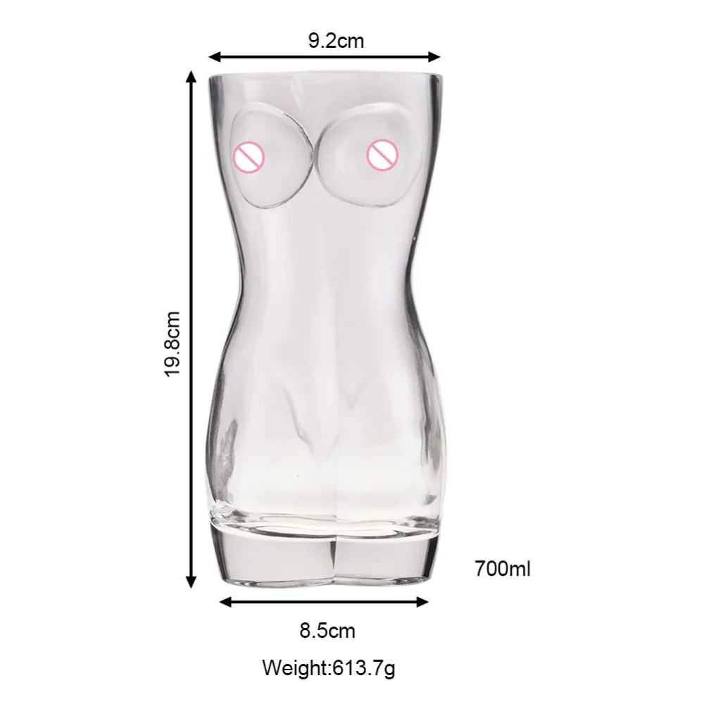 Мужская и женская личность форма человеческого тела прозрачная стеклянная Пивная кружка чашка для тела чашка для напитков Бар ночной клуб бокал для вина