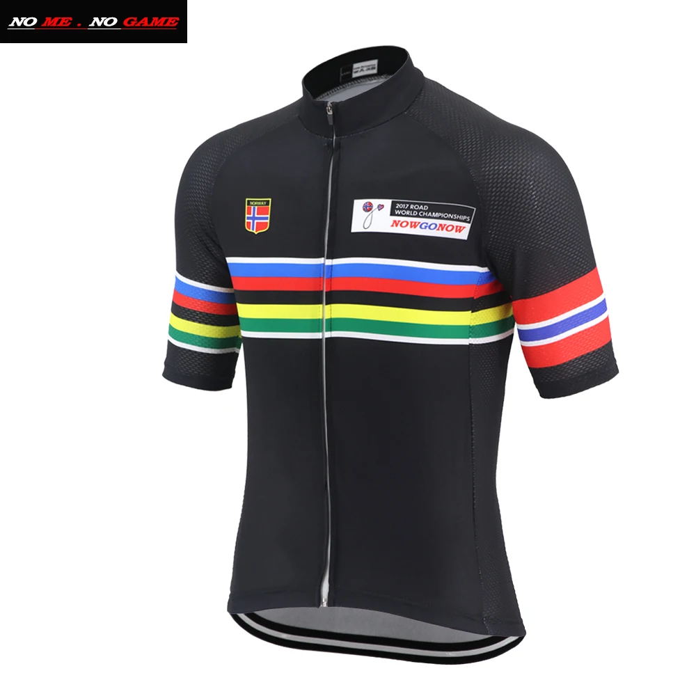 

Classic men's cycling jersey 2017 road world champion ships black Norway national team bike wear