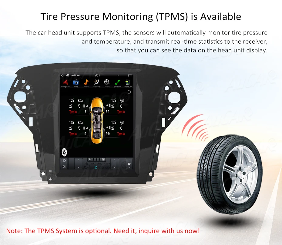 Tesla style 10," для Ford Mondeo 2007-2010 Автомобильный Аудио мультимедийный плеер gps система Bluetooth wifi 4G Вертикальная стерео ips