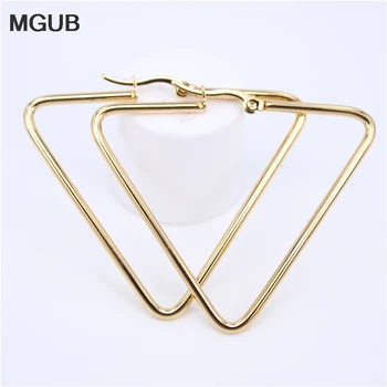 

Punk Fashion Jewelry Smooth Triangle Big Hoop Earrings For Women Lady Large Geometric Statement Hoop Earring Gifts LH718