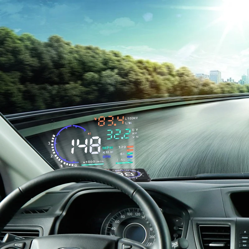 

Car hud head up display OBD2 Digital car speedometer A8 5.5" GPS speedometer Speed Fuel Warn System Smart #iCarmo