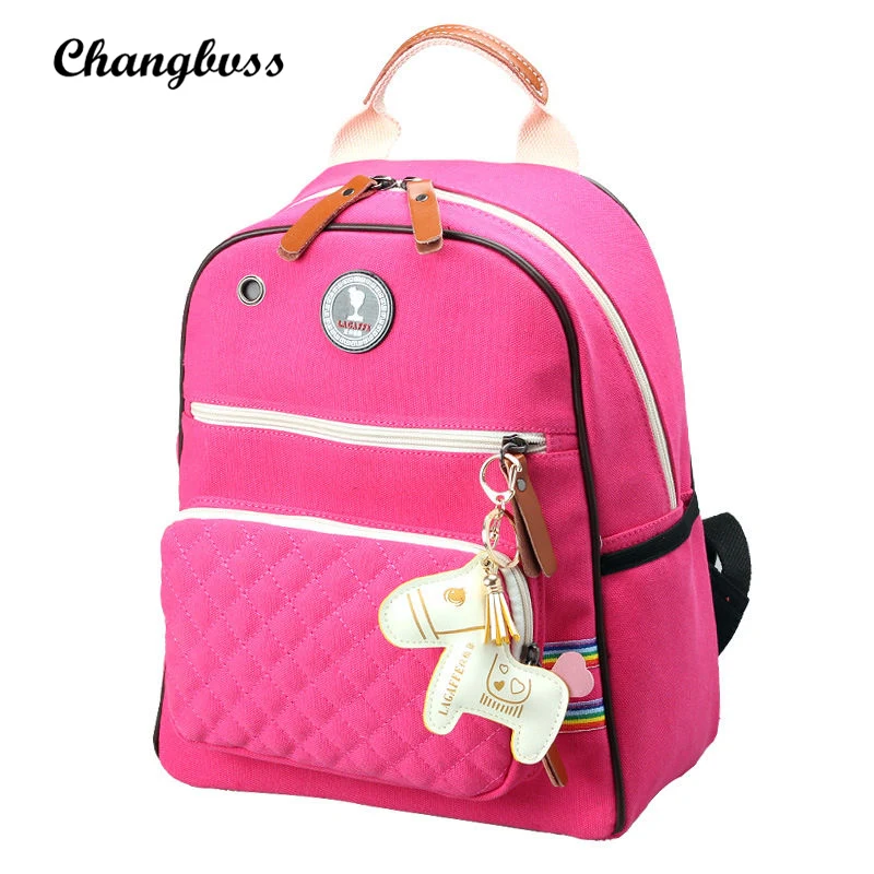 Fashion Style Women Backpack Durable Canvas Backpacks For Teenage Girls Zipper School Bag Lady's