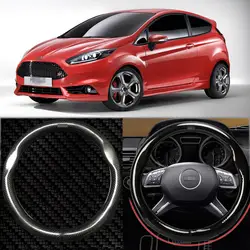 15 "Черный Высокое Качество Углеродного Волокна Кожаный Чехол Руль Для Ford Fiesta/Focus