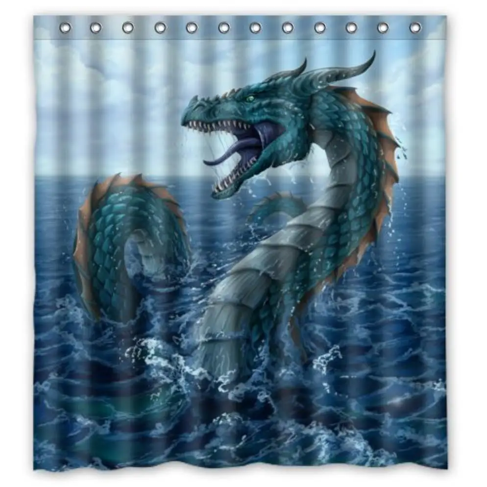 cool Dragonsea Dragons and fire Dragons custom Shower Curtain Pattern