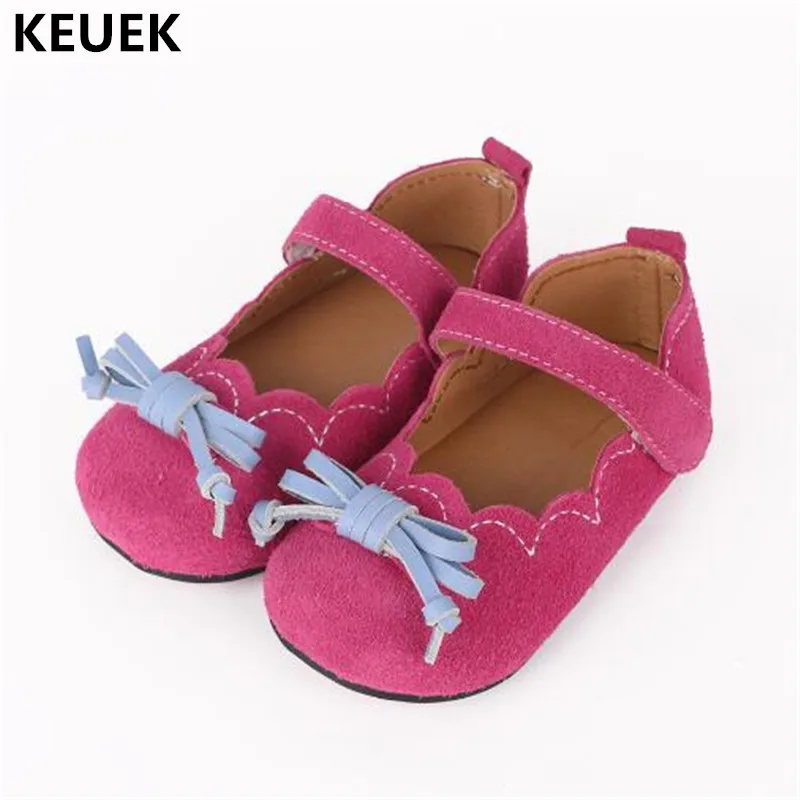 

New Spring/Autumn Girls Shoes Princess Flats Children Genuine Leather Shoes Baby Toddler Breathable Kids Moccasins 018