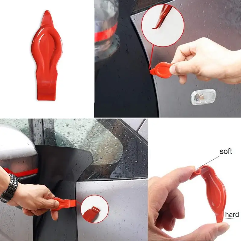 

Vehicle Vinyl Application Tool Kit Edged Fold Squeegee Flexible Micro-Squeegee Curved Slot Tint Tool Set Different Hardness Fo
