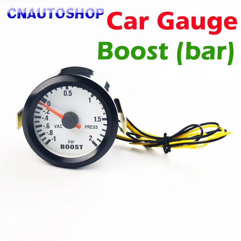 

Dragon Gauge 2" 52mm Bar / PSI Turbo Boost Car Gauge -1~2 Bar Vacuum Press Meter 12V Black Shell