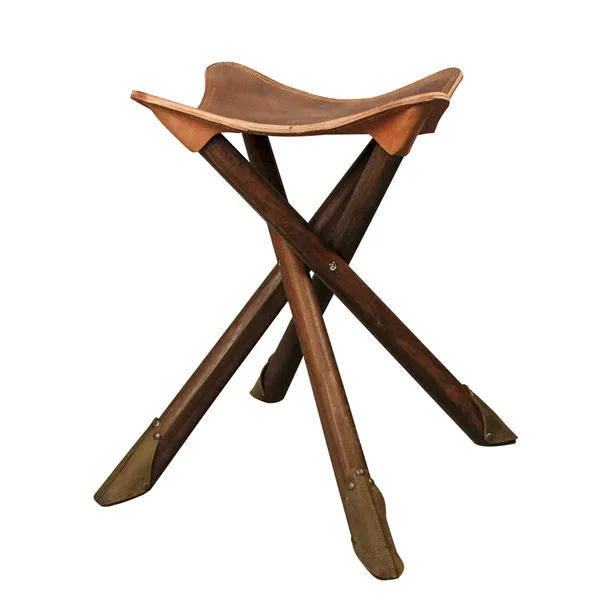 Портативный четырехногий деревянный складной стул для рыбалки W/седло кожаное сиденье для внутренней/наружной мебели стул на трех ножках