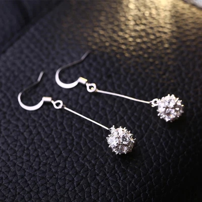 A Модные стразы длинные серьги для женщин букле D'oreille Femme Свадебная вечеринка подарок Brincos - Окраска металла: A