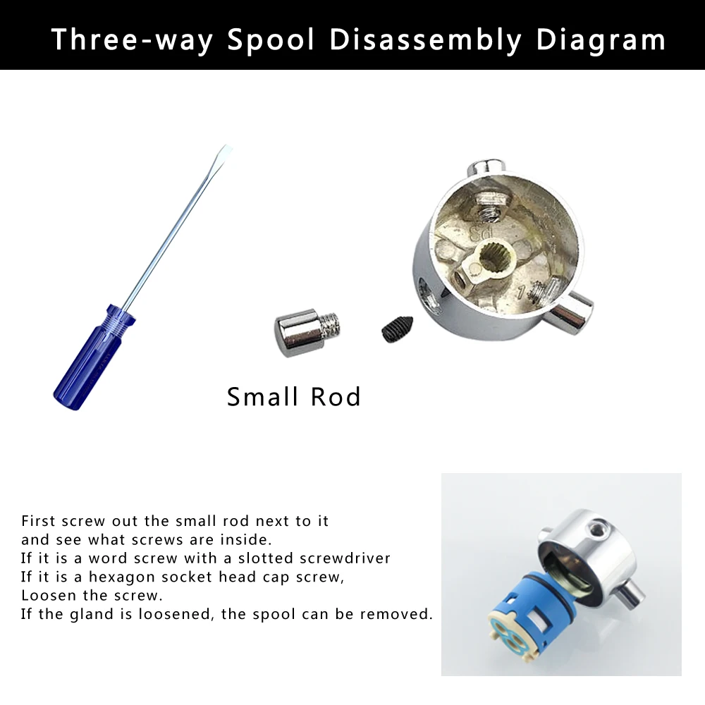 26MM Shower Faucet Spool Third Gear Ceramic Spool Shower Mixer Faucet 3 position switching Tap valve Three-Hole Diversion Spool faucet cartridge