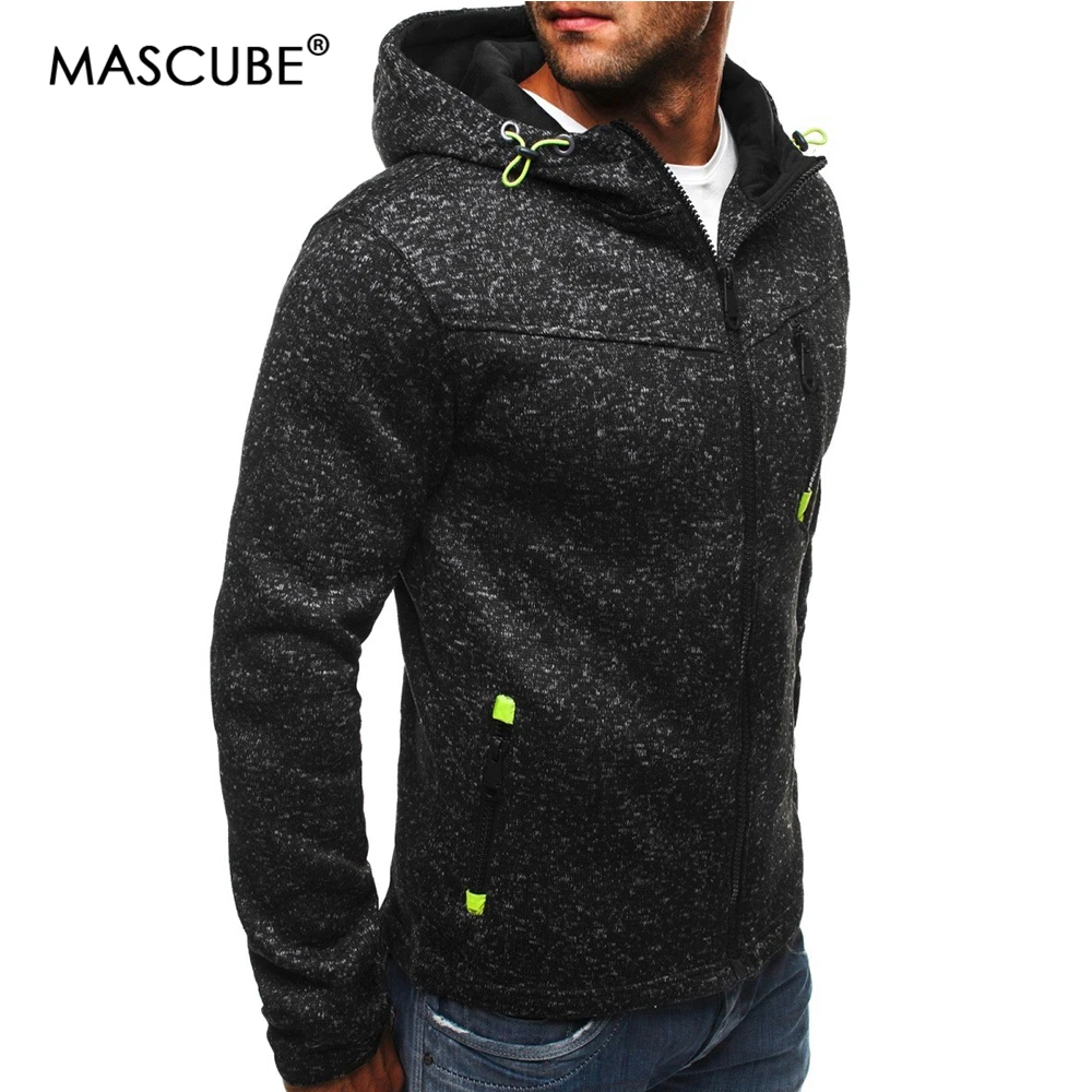 60% OFF MASCUBE Men Winter Sets Male Cardigan 2019 New Long Sleeve Hoodies Men Zipper Sweatshirt Mens Hooded Plus Size Coat Jacket