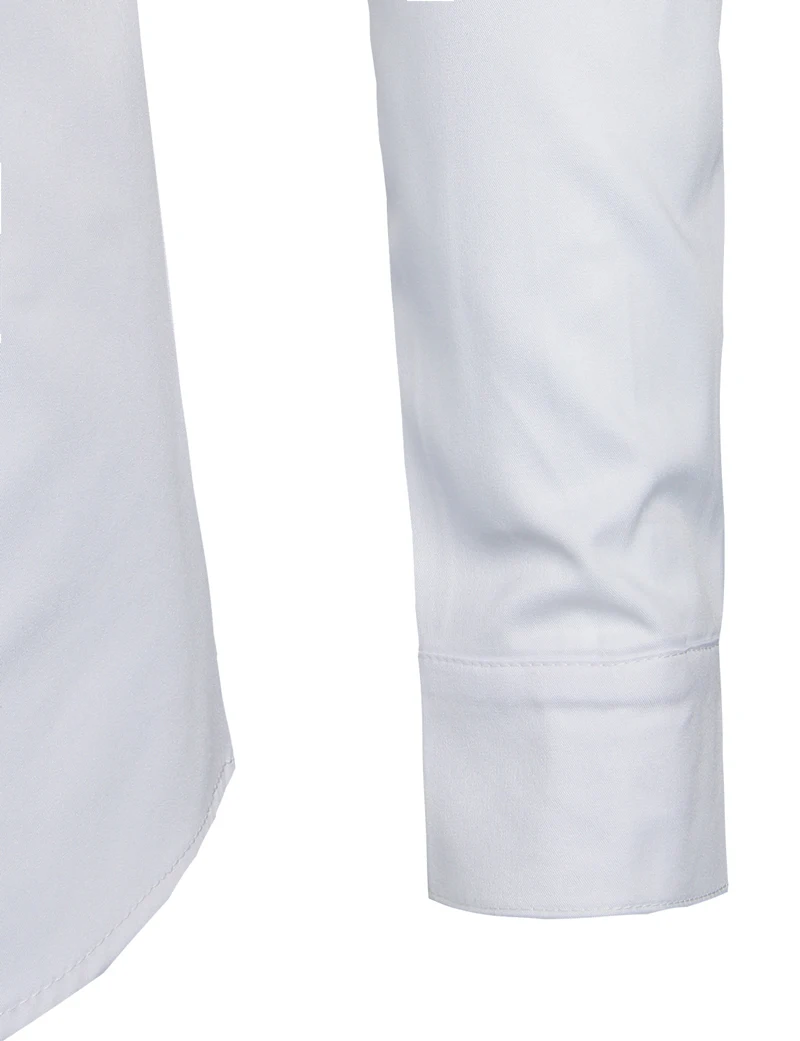 Белая рубашка с воротником-стойкой, мужская приталенная Повседневная рубашка на пуговицах с длинным рукавом, мужская деловая офисная рубашка, мужская рубашка, S-2XL
