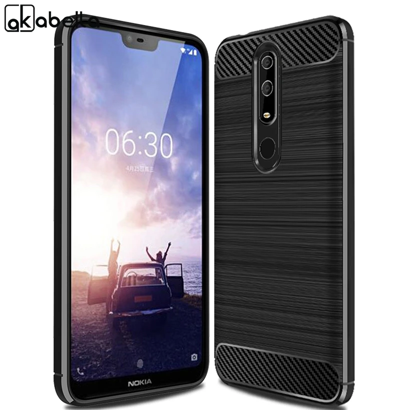 

AKABEILA Case For Nokia 2.1 3.1 5.1 X6 Cases For Nokia 2 3 5 X6 2018 Silicon Phone Cover Shell Covers Carbon Fiber Brushed