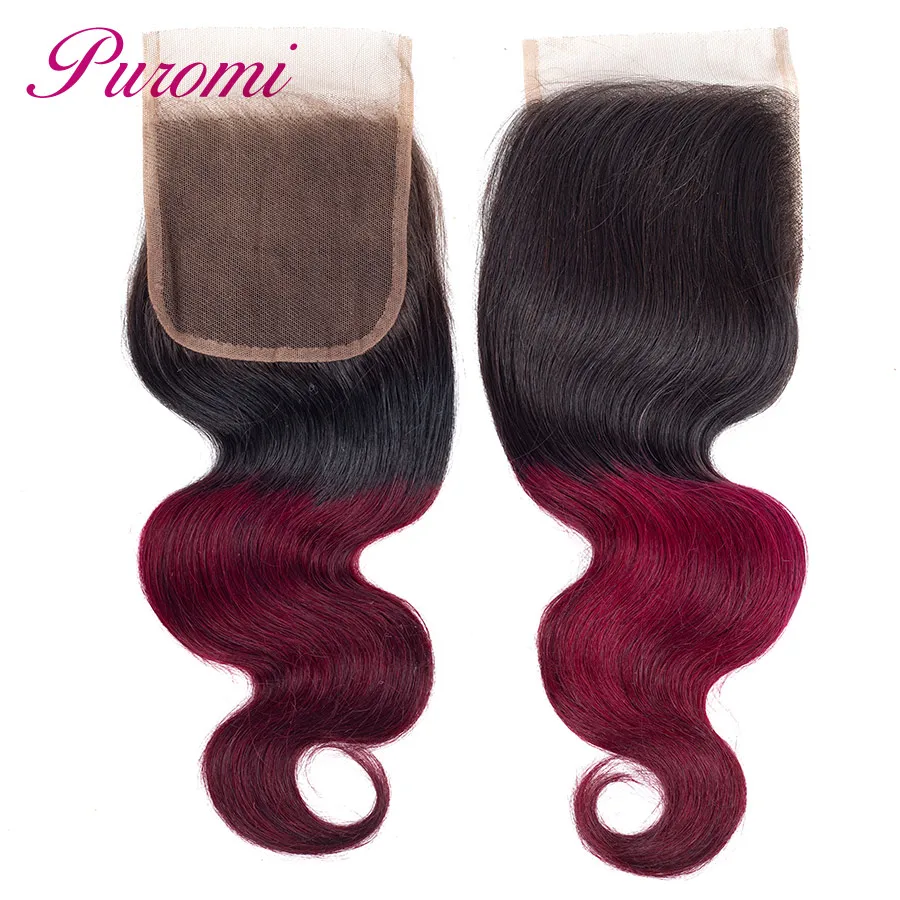 Puromi Hair Malaysian Body Wave 3 Bundles with Closure 1b/99j Ombre 100% Human Hair Weave Non-remy Natural Red Hair Extension Puromi Hair Malaysian Body Wave 3 Bundles with Closure 1b/99j Ombre 100% Human Hair Weave Non-remy Natural Red Hair Extension